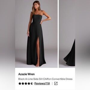Azazie Strapless Black Chiffon Dress